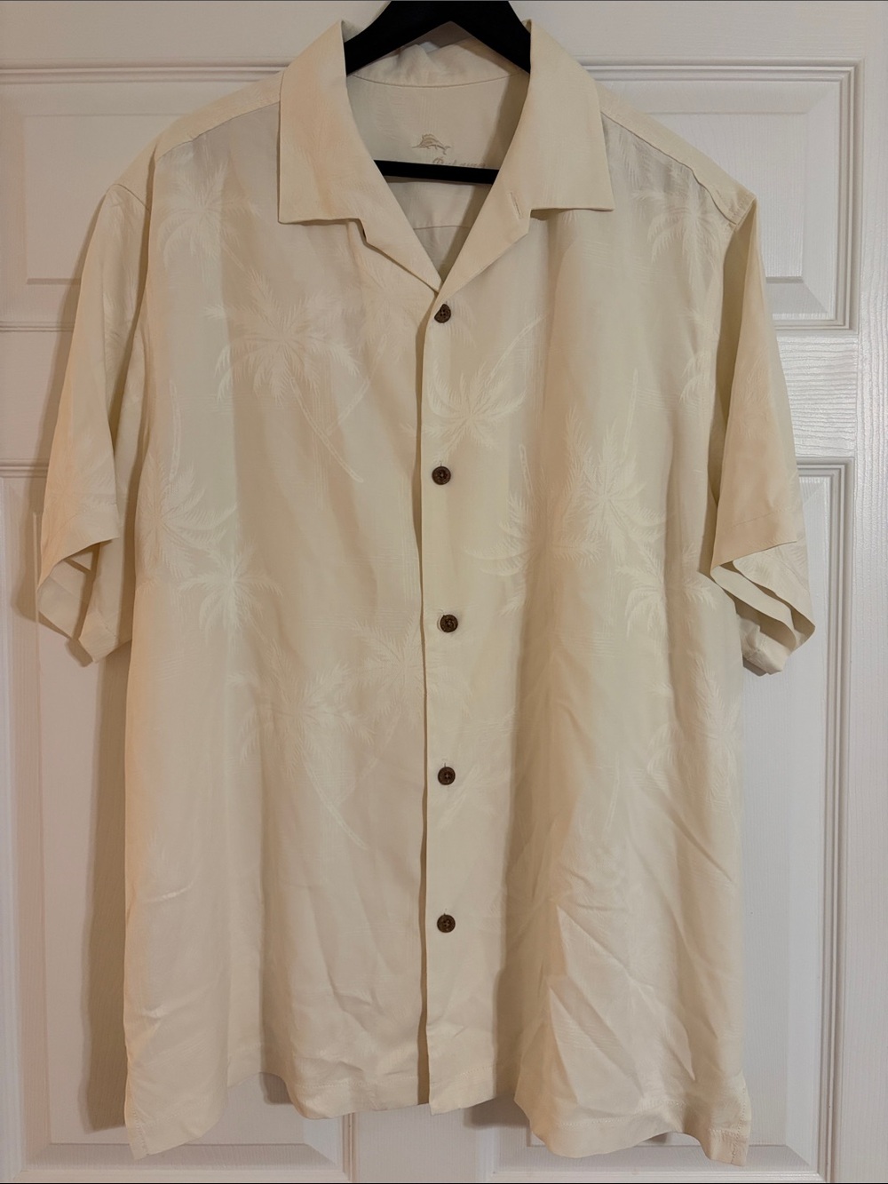 Tommy Bahama Mens Silk Camp Shirt - Ivory - Size XL